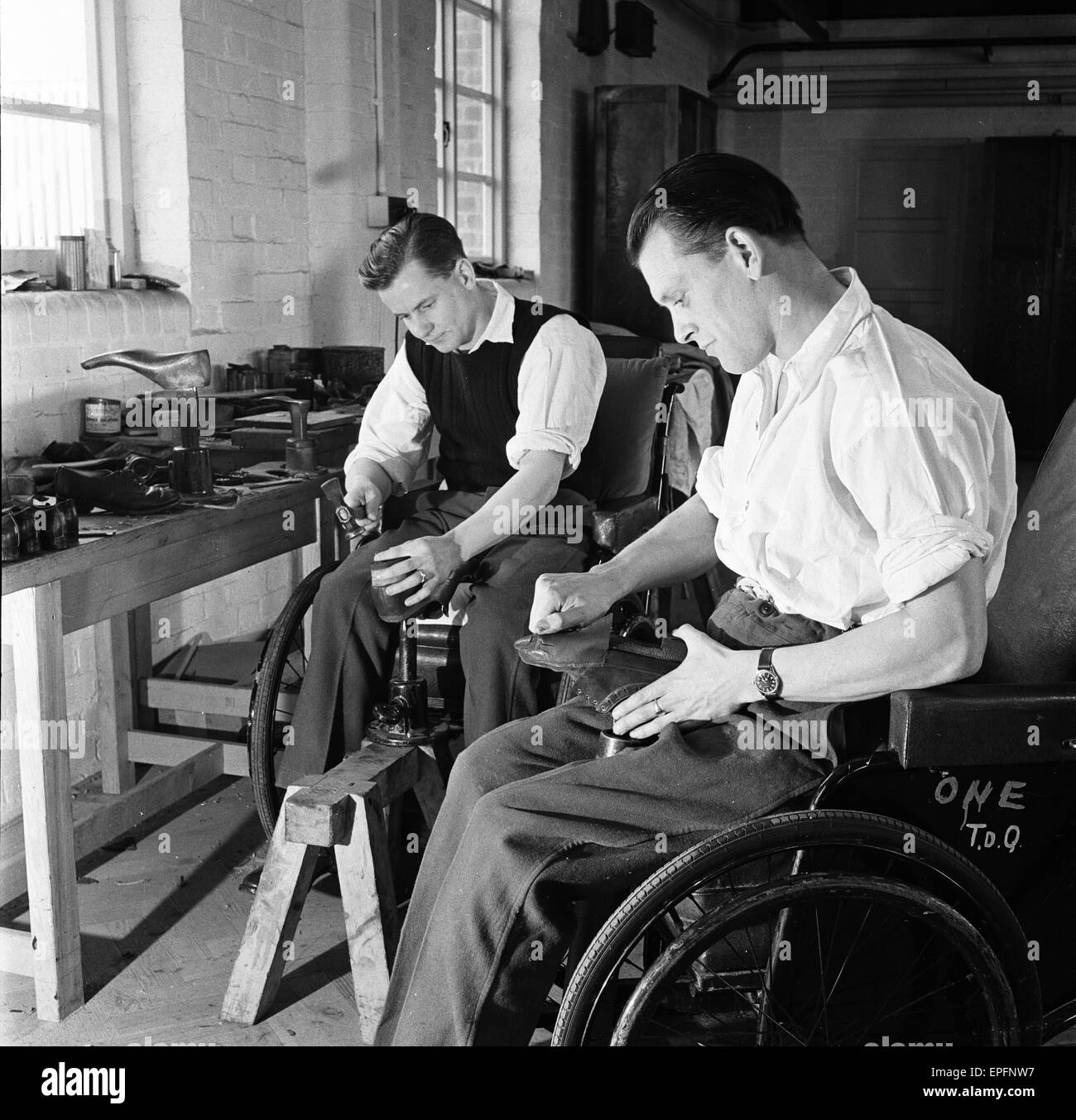 Ex Servicemen at Ministry of Pensions Hospital, Stoke Mandeville, Circa 1948. Stock Photo