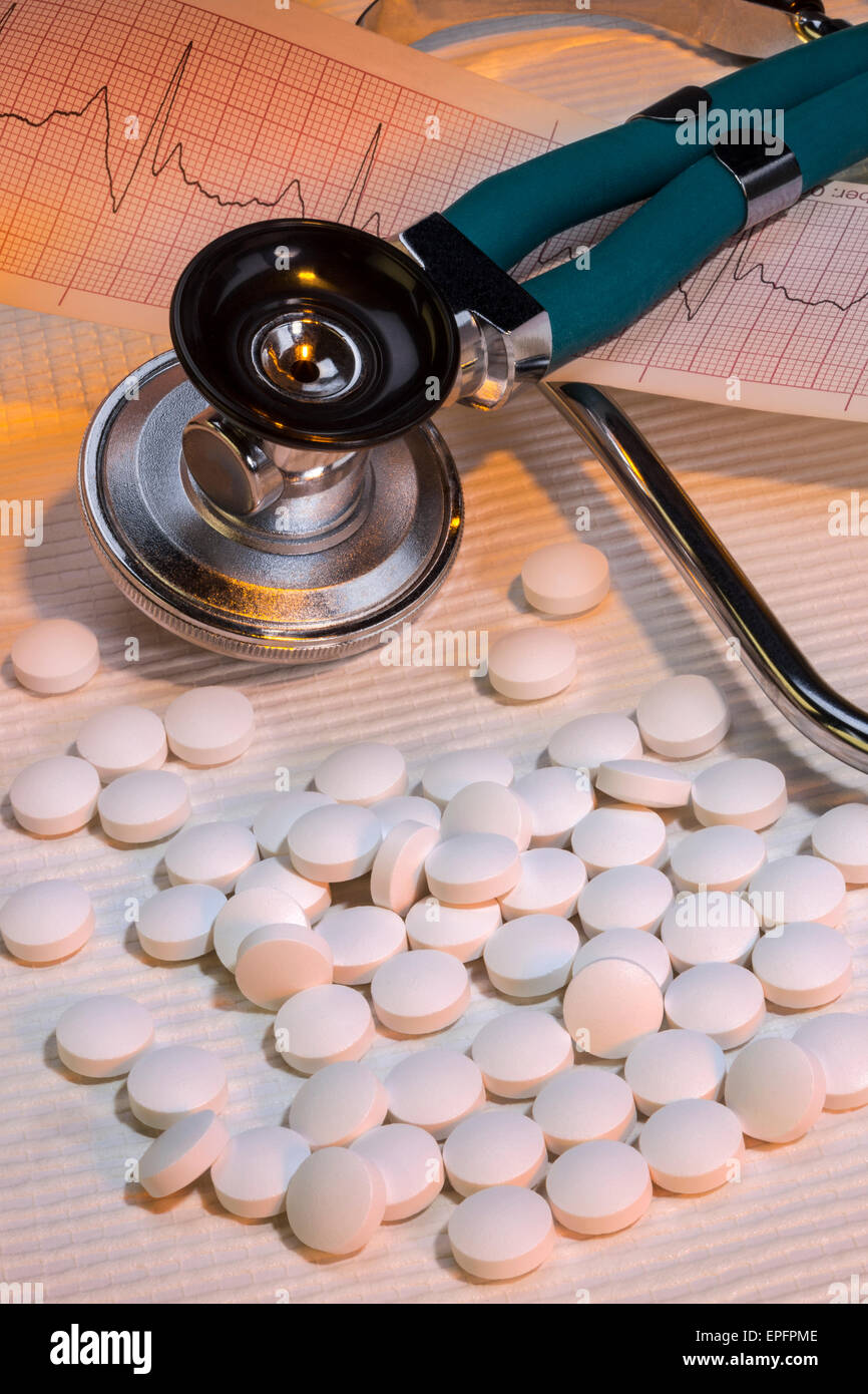 Treatment of a heart condition using Beta Blockers. Stock Photo