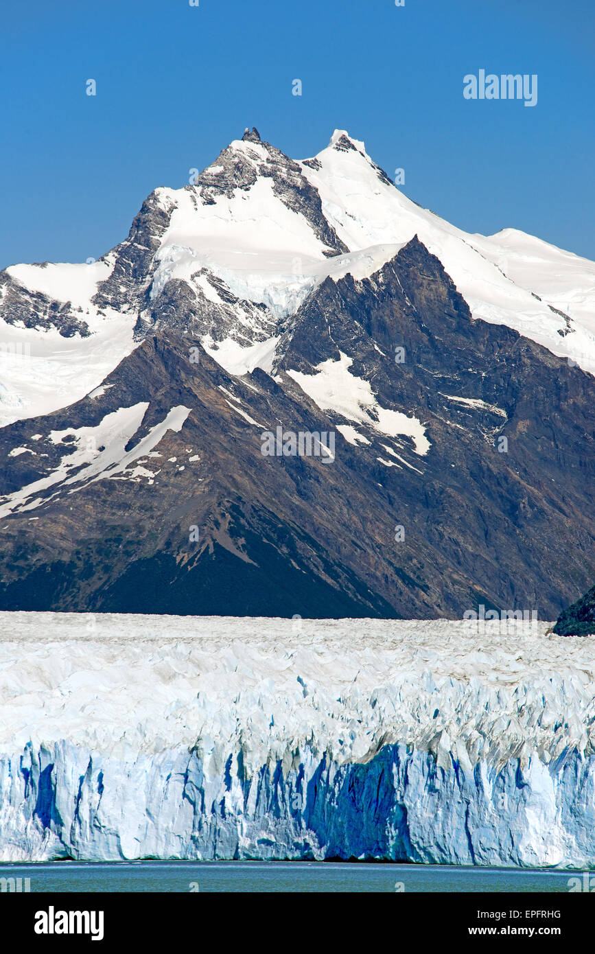 Mount Pietrobelli and Perito Moreno Glacier Patagonia Argentina Stock Photo