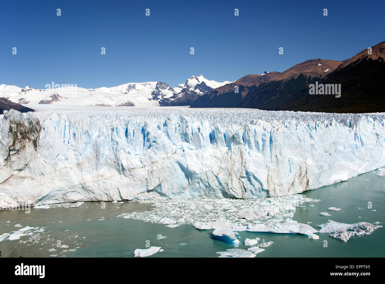 Panoramic view Perito Moreno Glacier Patagonia Argentina Stock Photo