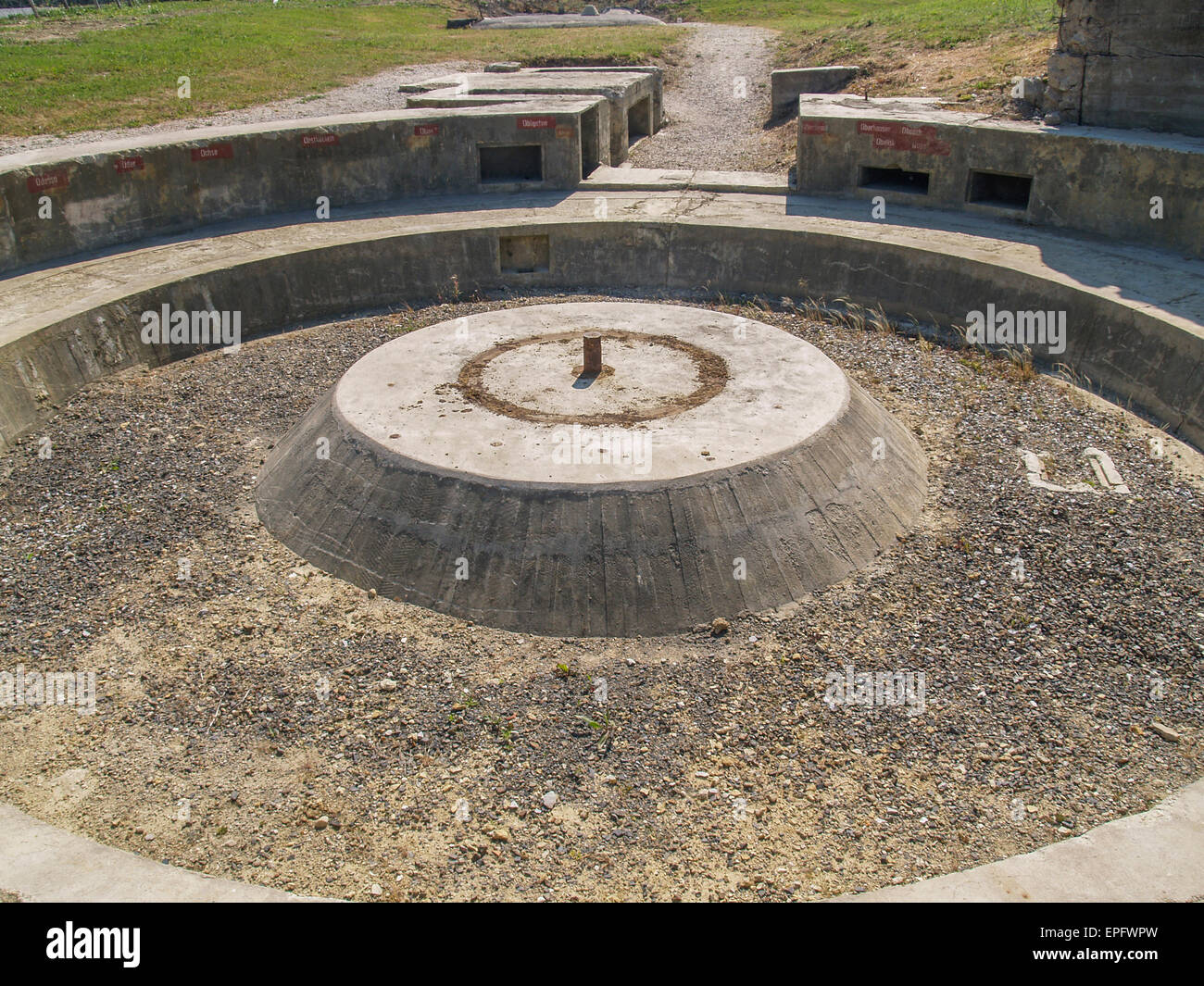 German gun position at WW2 concrete blockhouse emplacement 'Crisbecq
