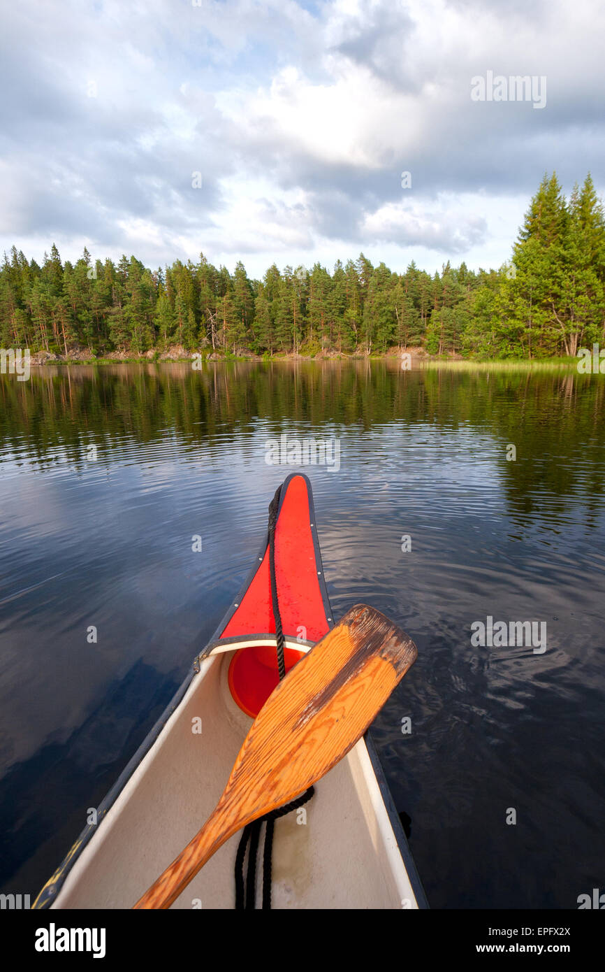 Canoing Sweden Stock Photo