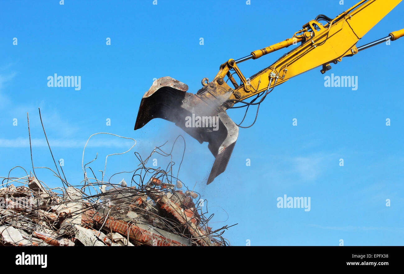 Demolition equipment at old tiger stadium teardown Stock Photo - Alamy