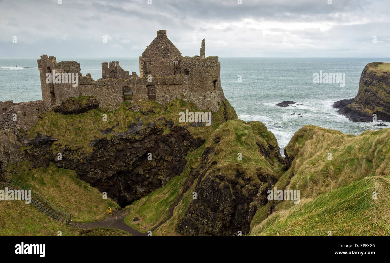 Dunluce castle ruins in Northern Ireland Stock Photo