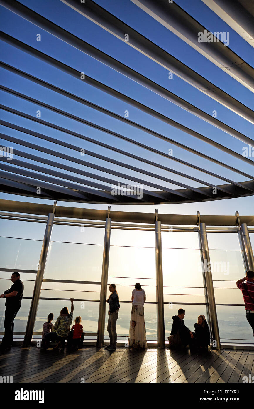 Burj Khalifa observation desk in Dubai Stock Photo Alamy