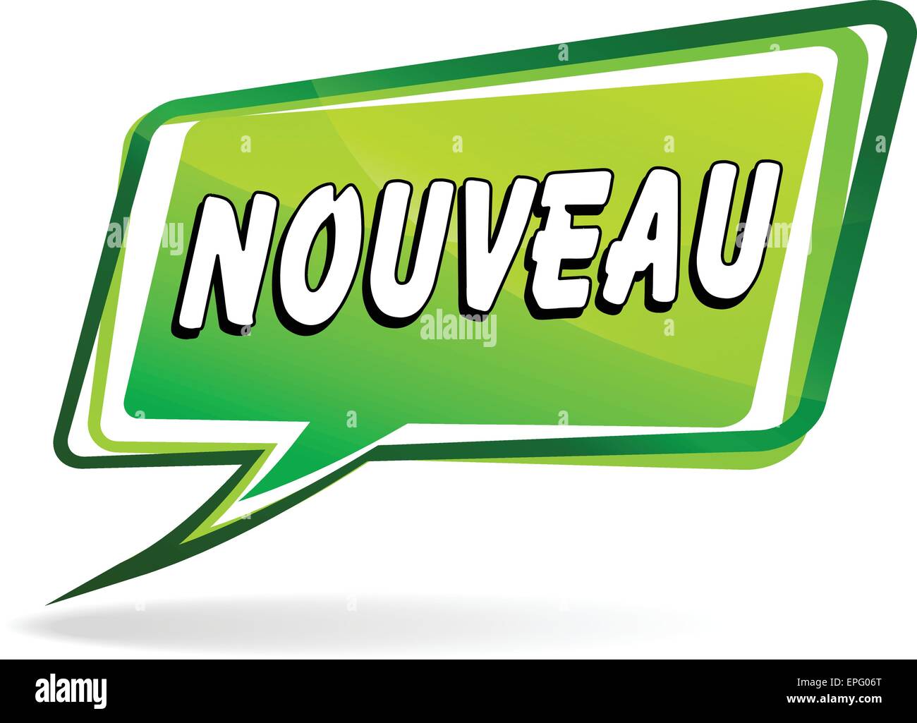 french translation for new green speech design Stock Vector