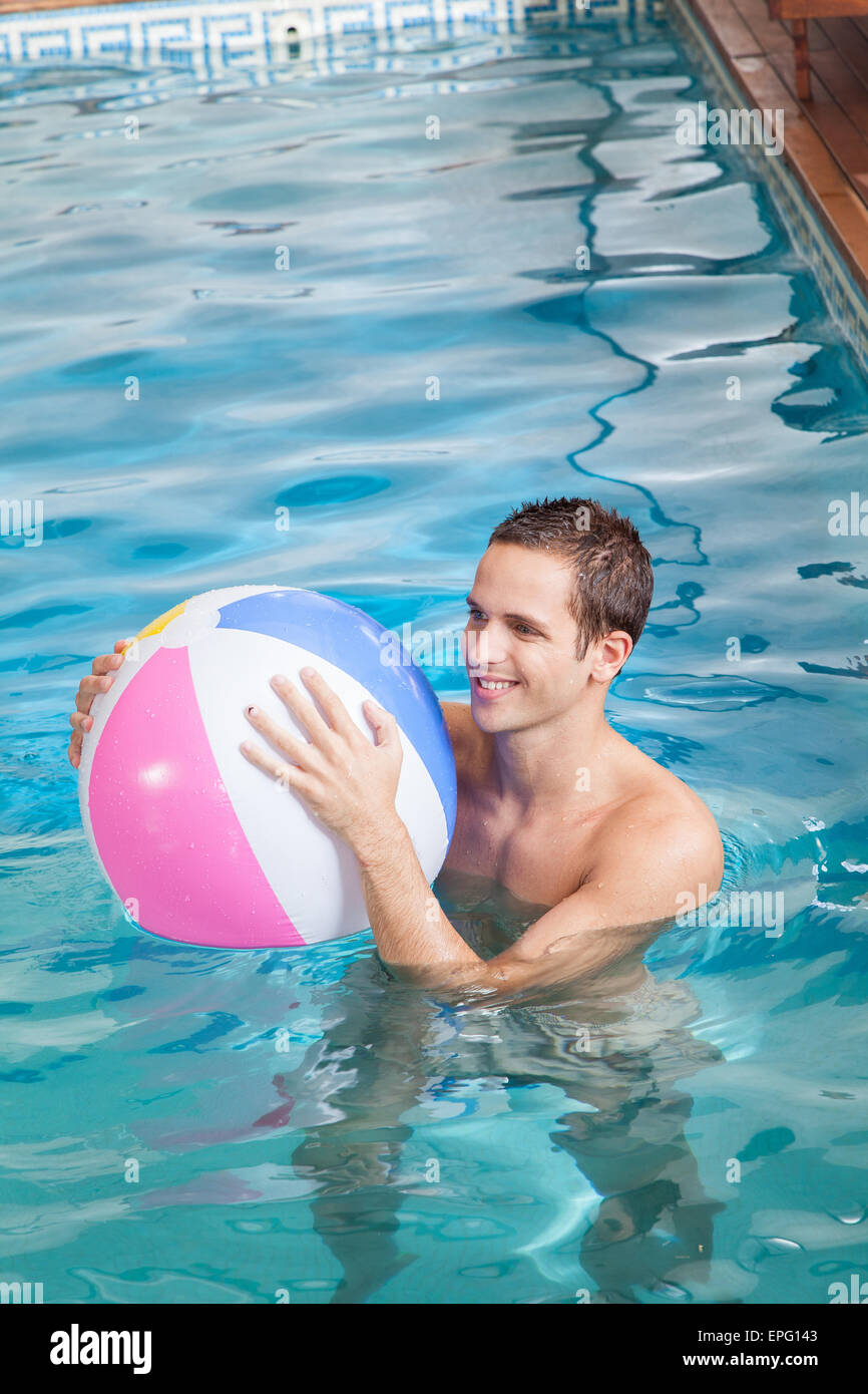 With Pool Man Man in the pool Stock Photo - Alamy