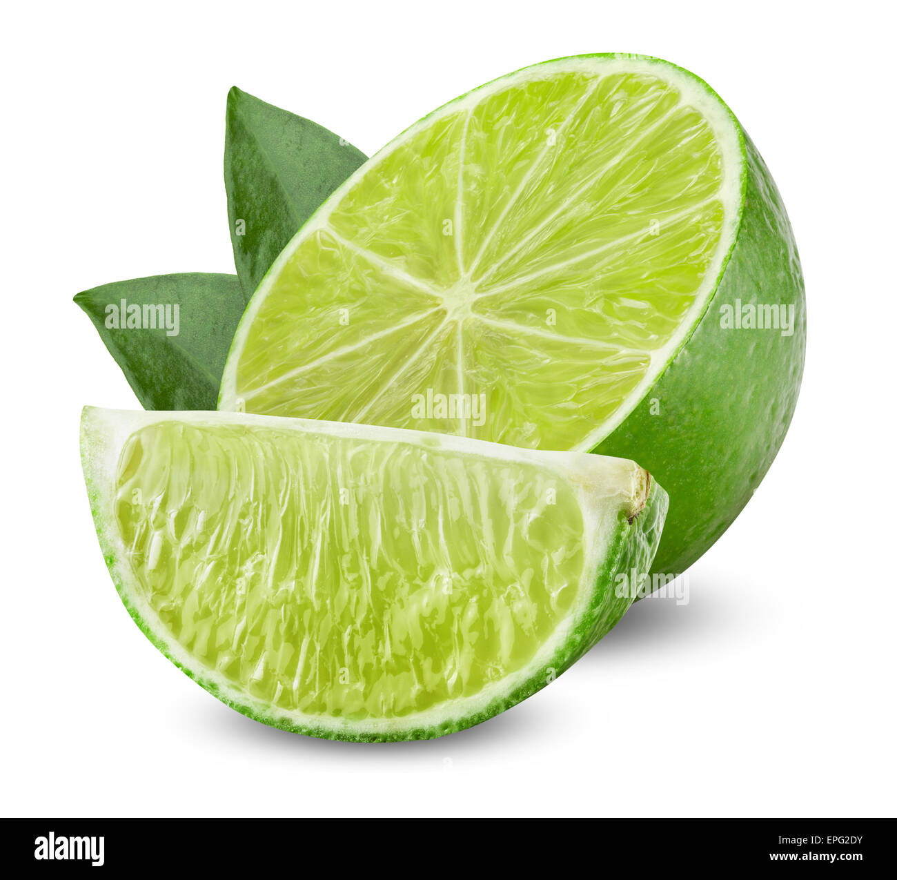Lime with half Stock Photo - Alamy