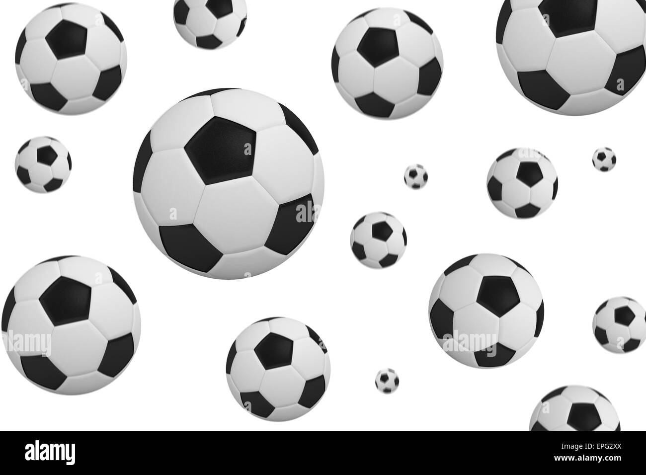 Black and white footballs Stock Photo Alamy