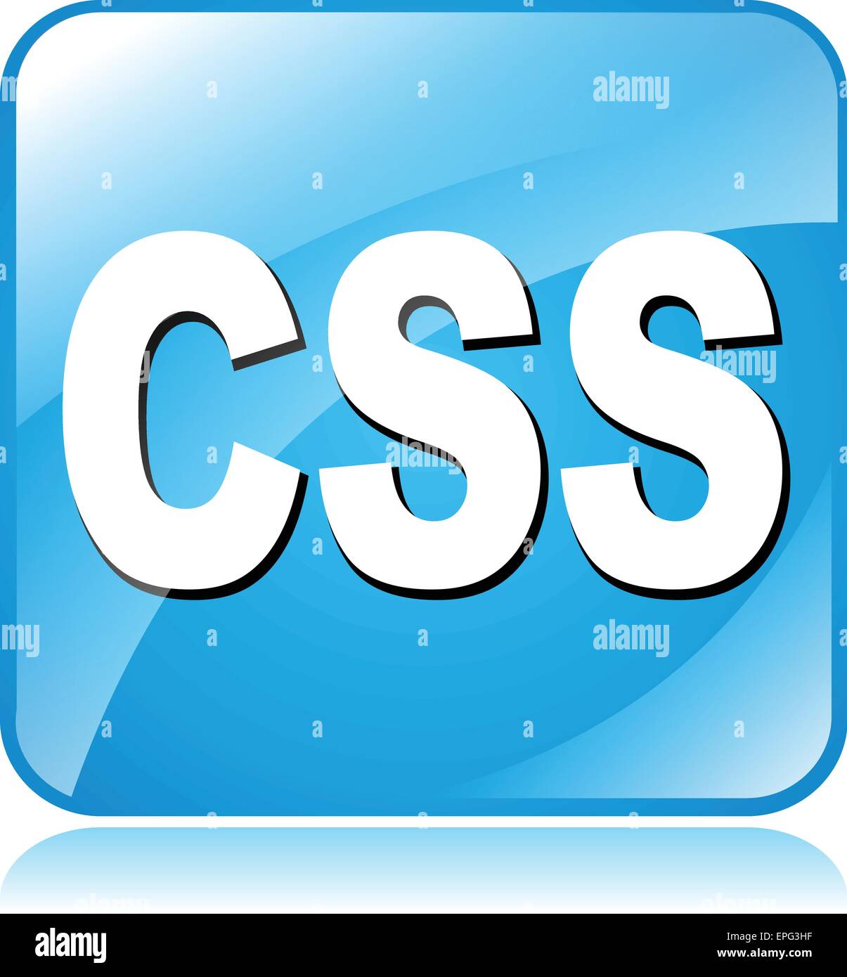 illustration of blue square icon for css Stock Vector Image & Art - Alamy