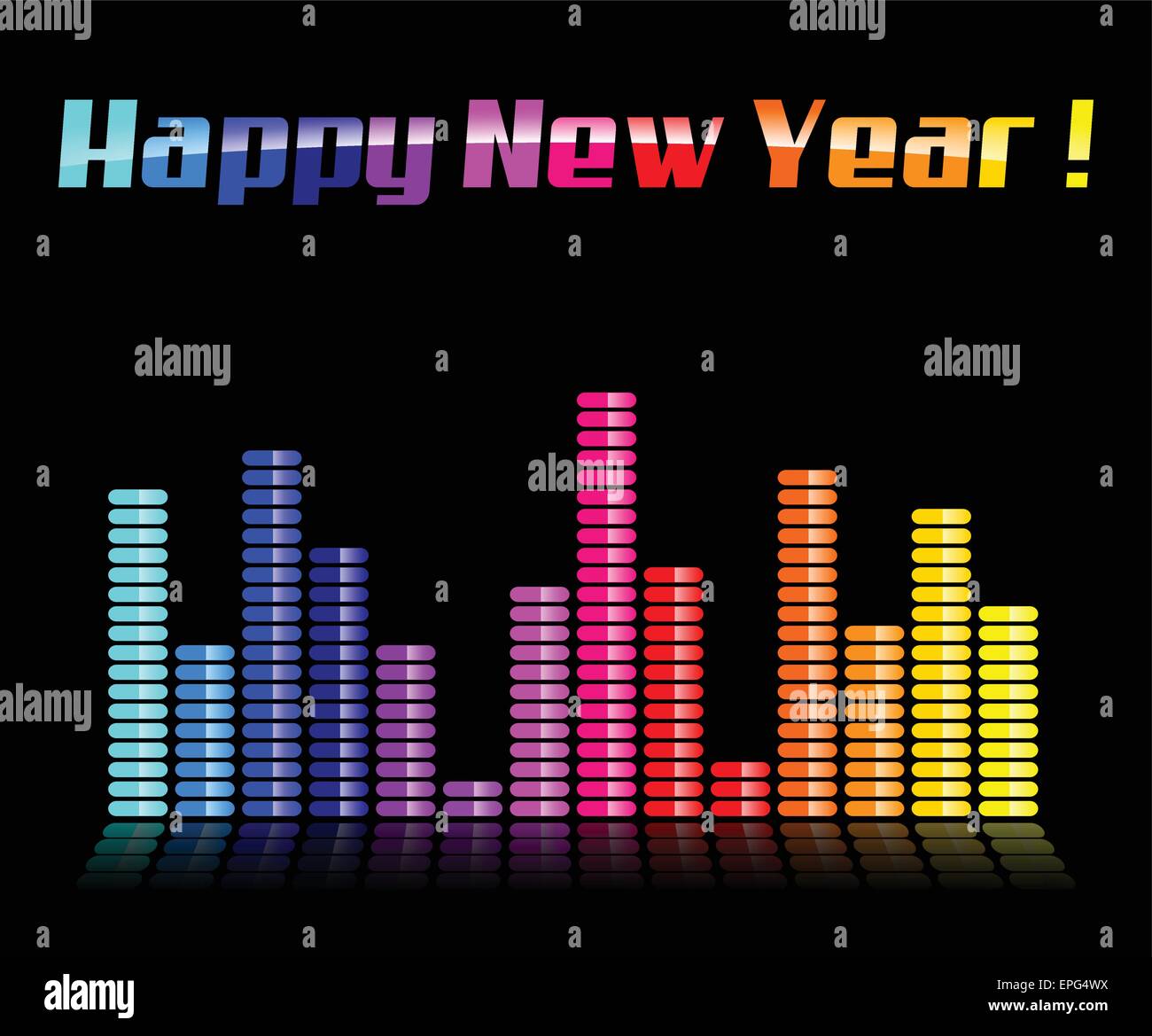 illustration of happy new year black background Stock Vector Image