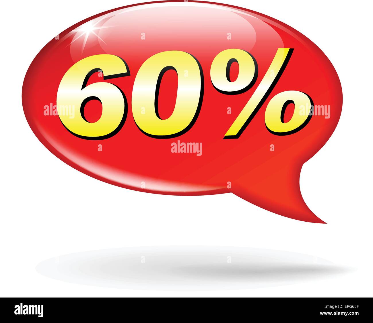 Illustration Of Percentage Red Speech Bubble Concept Stock Vector Image