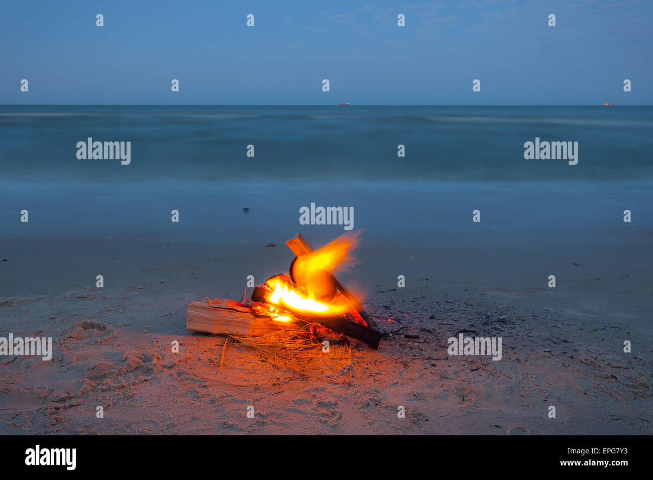 Fire on the beach Stock Photo Alamy