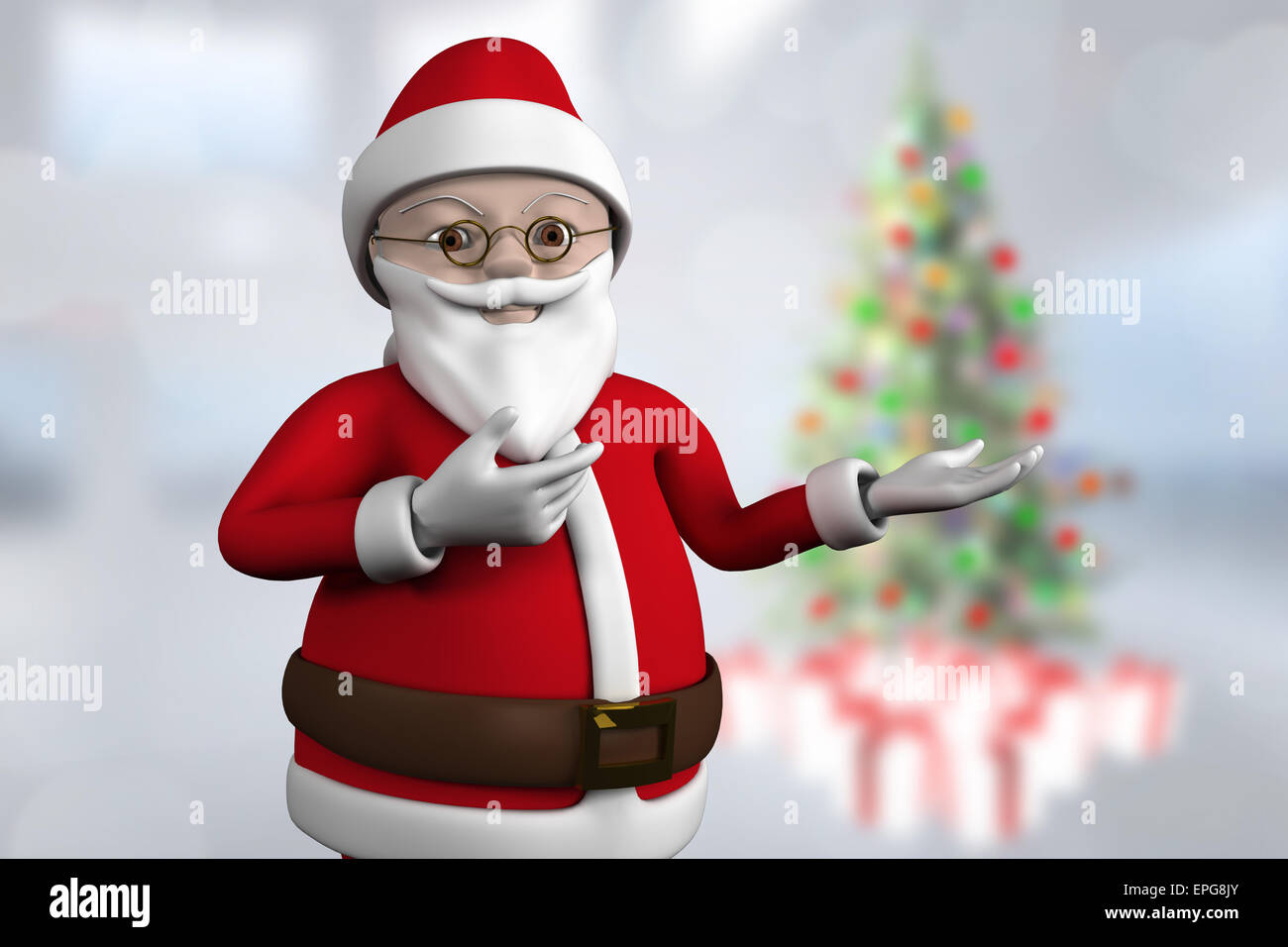 Composite image of cute cartoon santa claus Stock Photo - Alamy