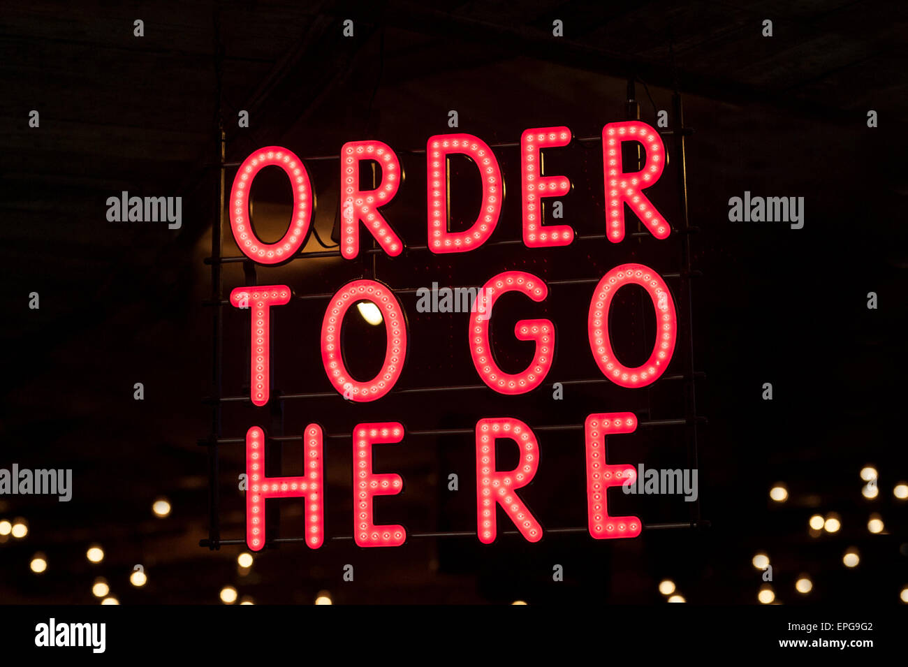 Order to go here Stock Photo