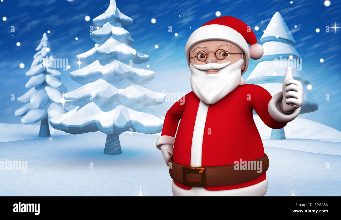 Composite image of cute cartoon santa claus Stock Photo - Alamy
