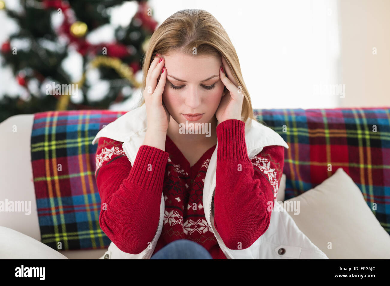 Woman migraine head sofa hi-res stock photography and images - Alamy