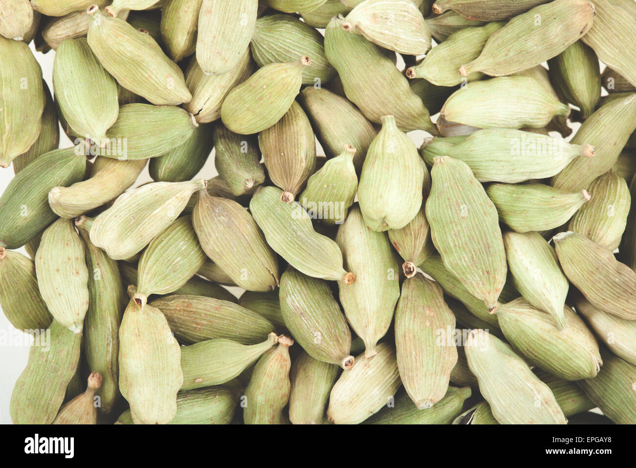 Green cardamom pods Stock Photo