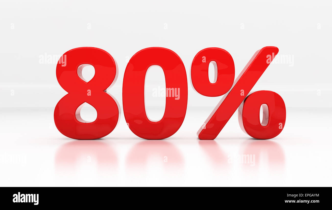 3D Eighty Percent Stock Photo Alamy