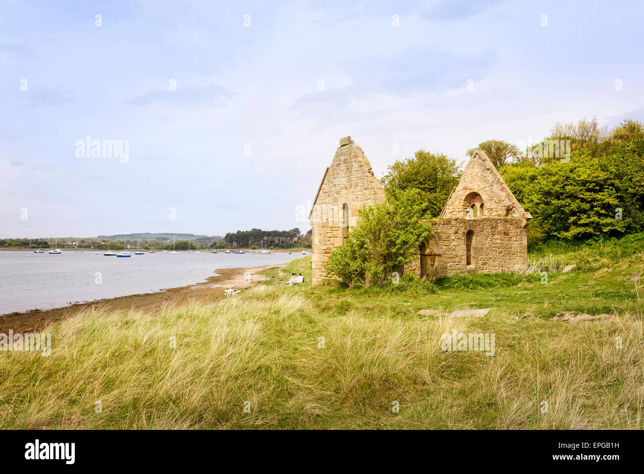 Ruined Chapel at Church Hill Alnmouth Stock Photo