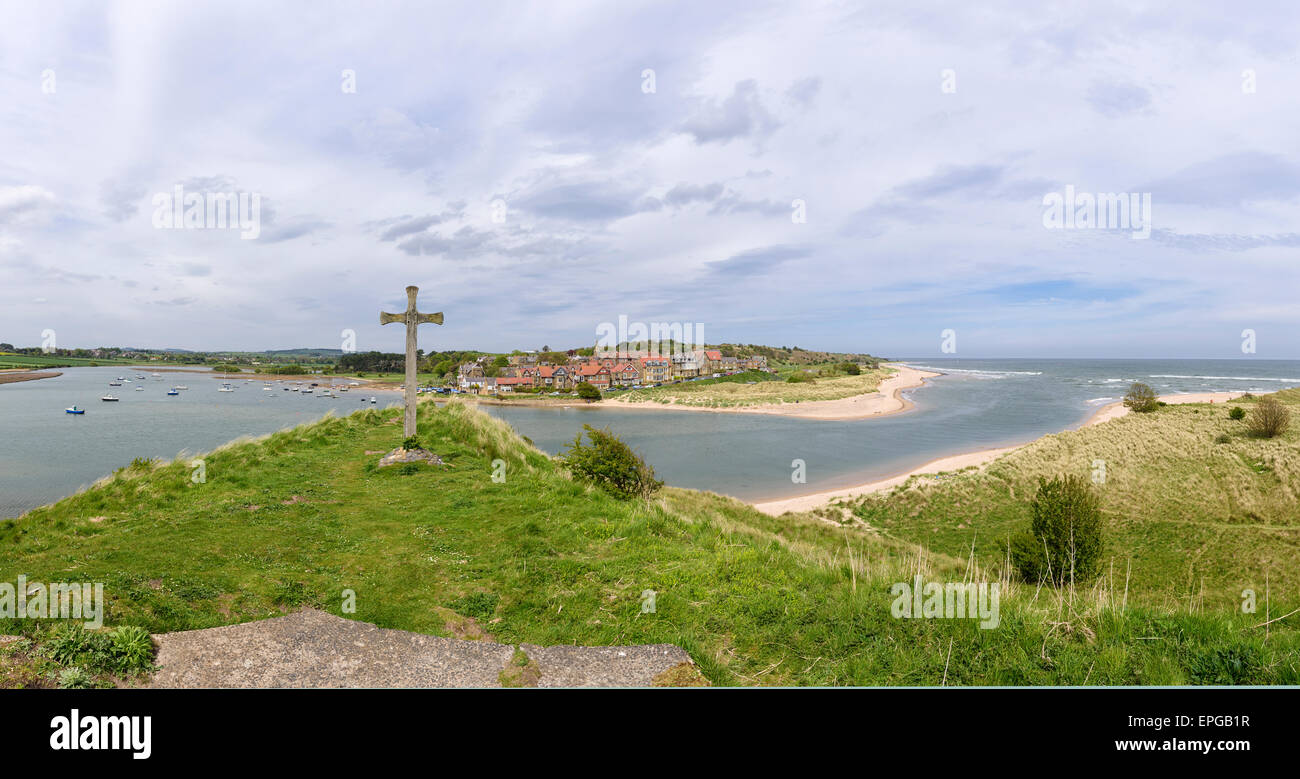 Alnmouth from Church Hill Stock Photo