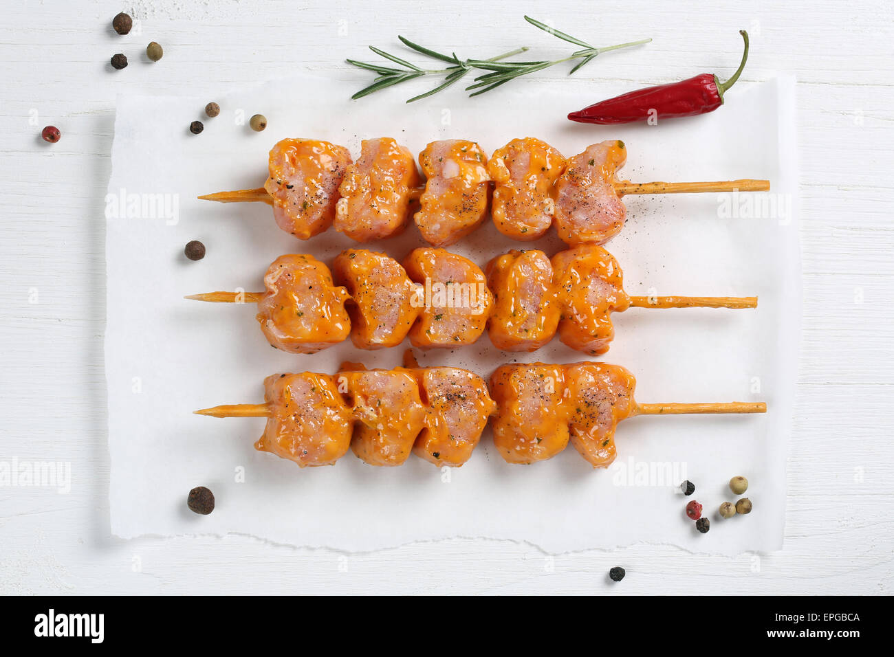 Fleischspie├ƒe roh von oben Stock Photo