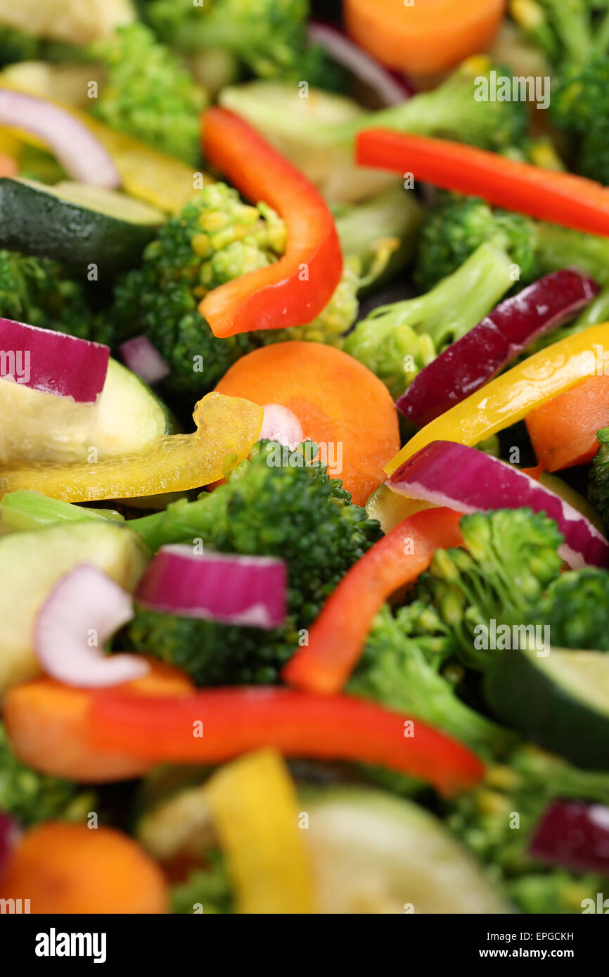 Gem├╝se vegetarisch oder vegan kochen Hintergrund Stock Photo