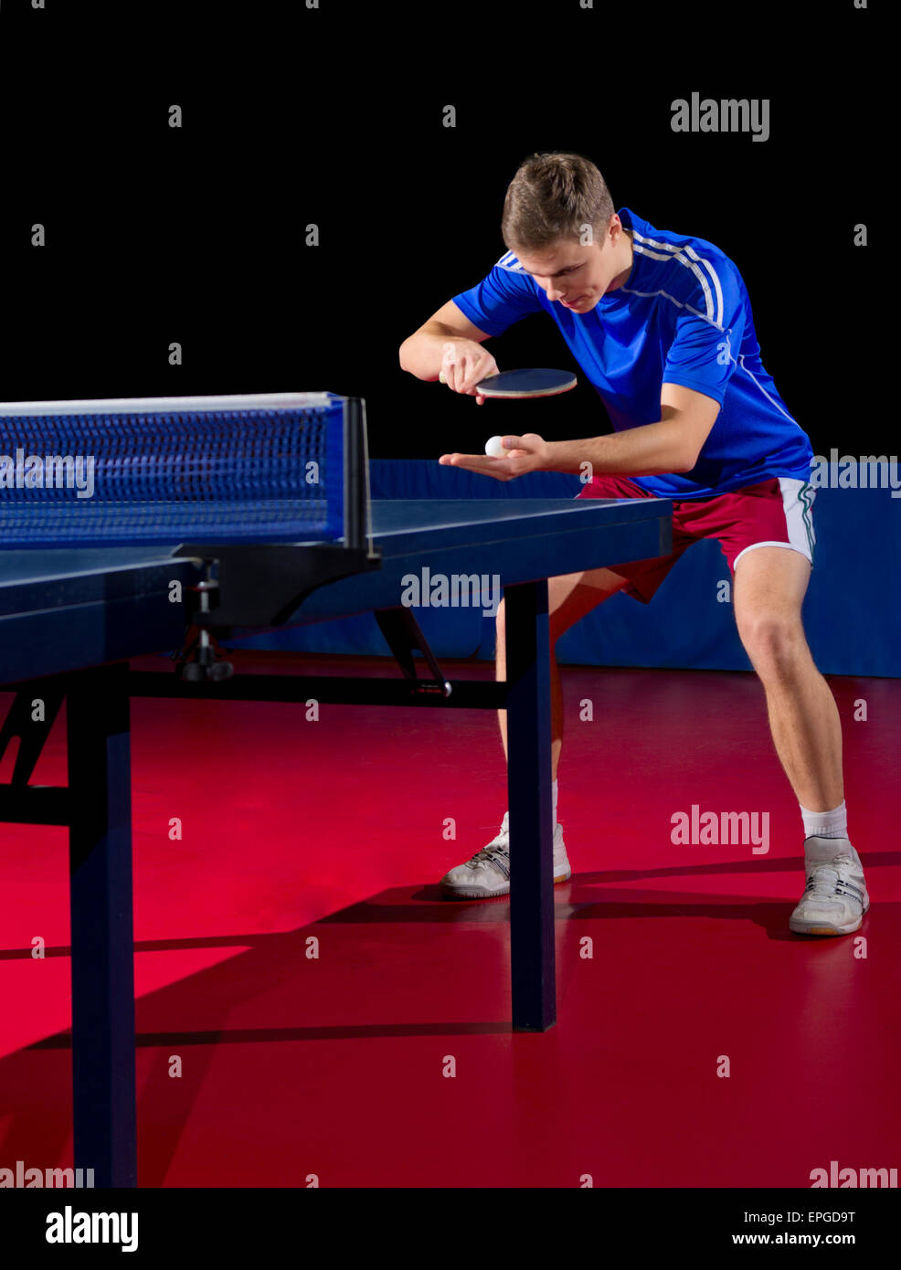 Young table tennis player isolated Stock Photo Alamy