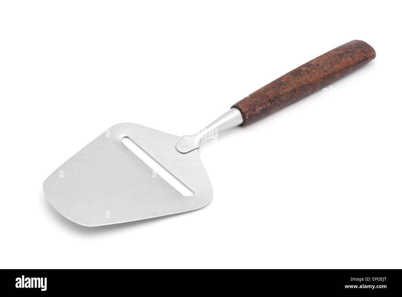 silver spatula on white background Stock Photo