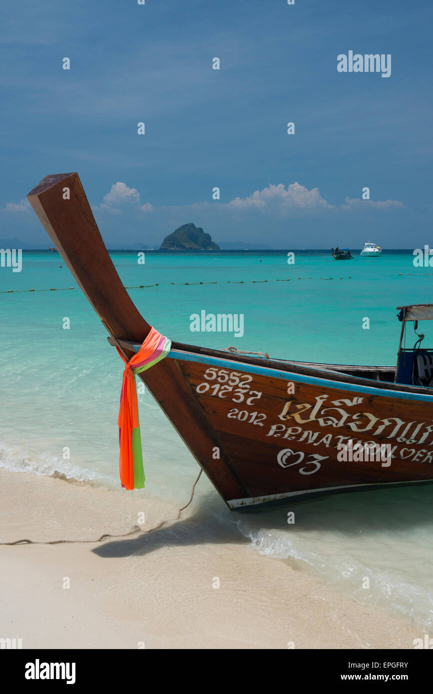 Thailand, Phuket, Andaman Sea. Phi Phi Islands National Park, island of Phi Phi Don. Traditional