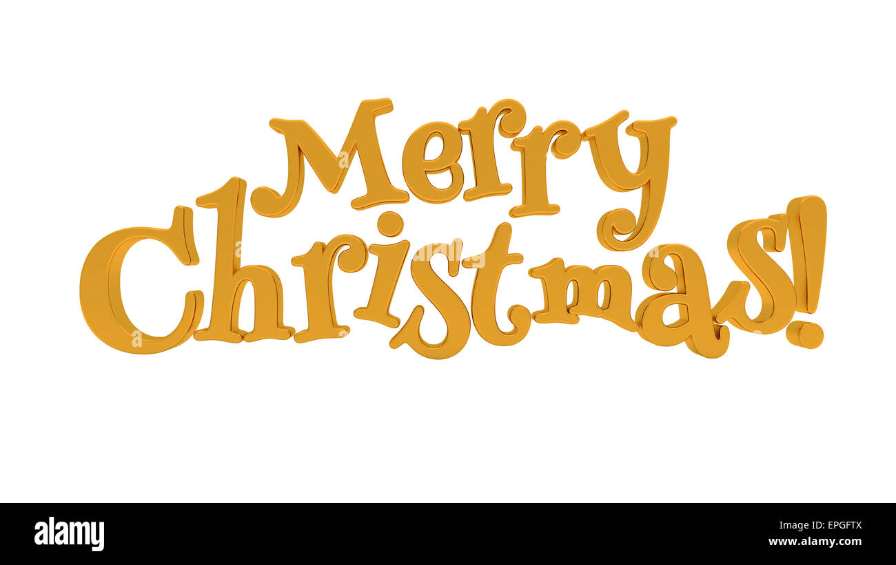 Merry Christmas lettering isolated Stock Photo