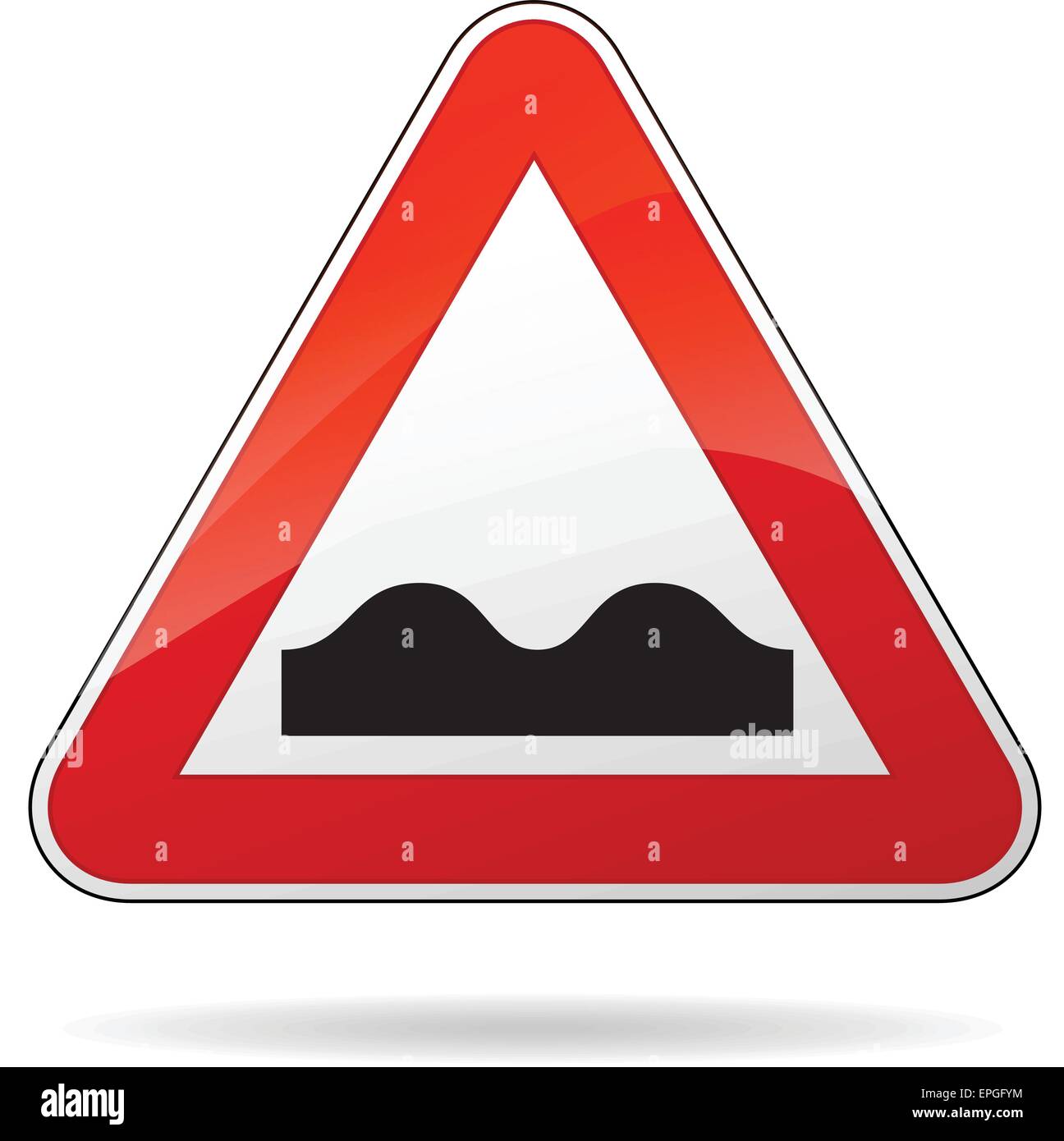 illustration of triangular isolated sign for bump Stock Vector