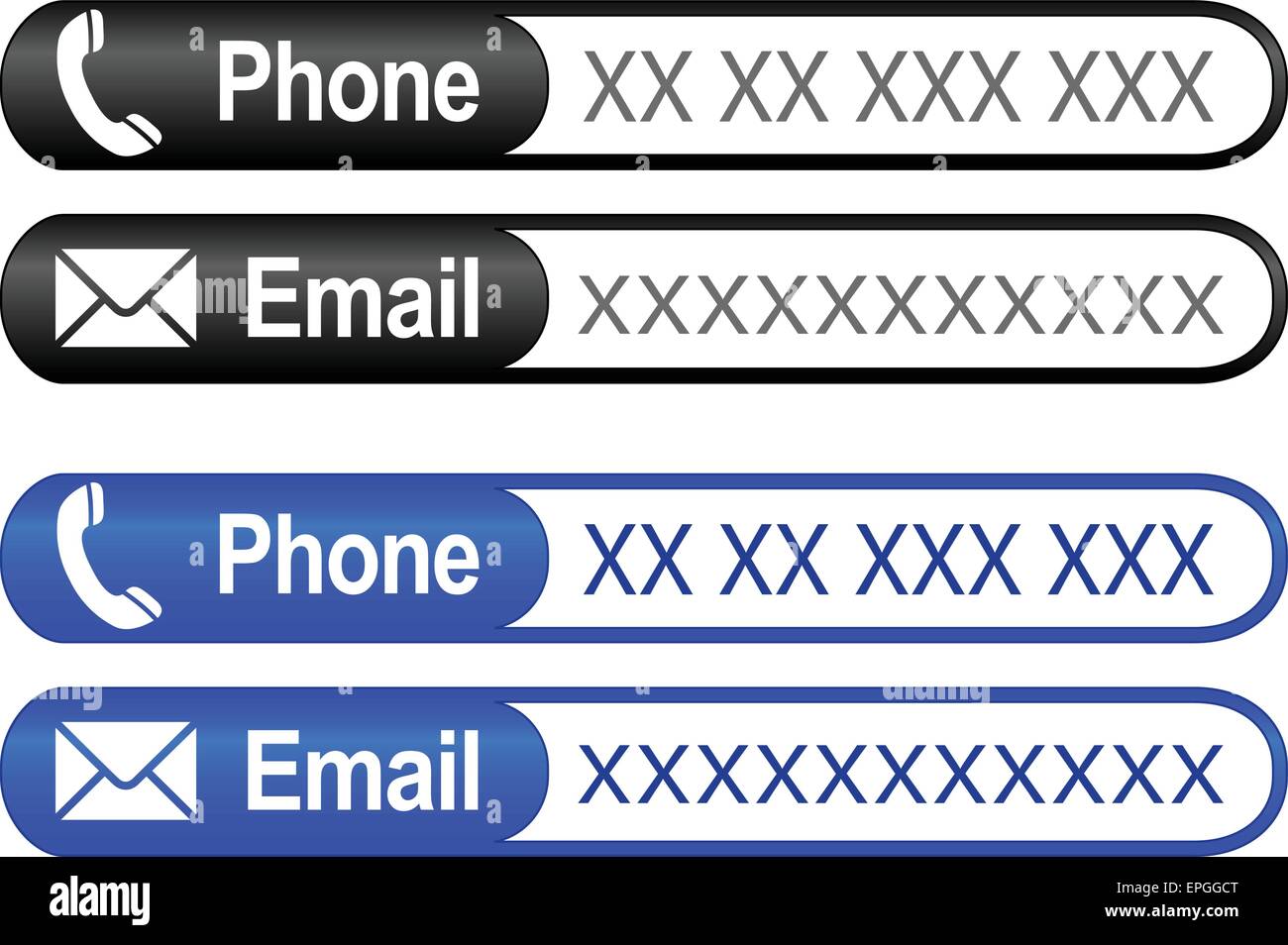 location to insert phone number and mail address Stock Vector Image