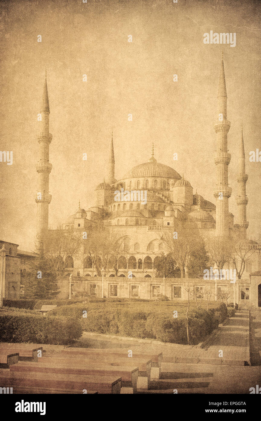 Vintage image of Blue Mosque, Istambul Stock Photo