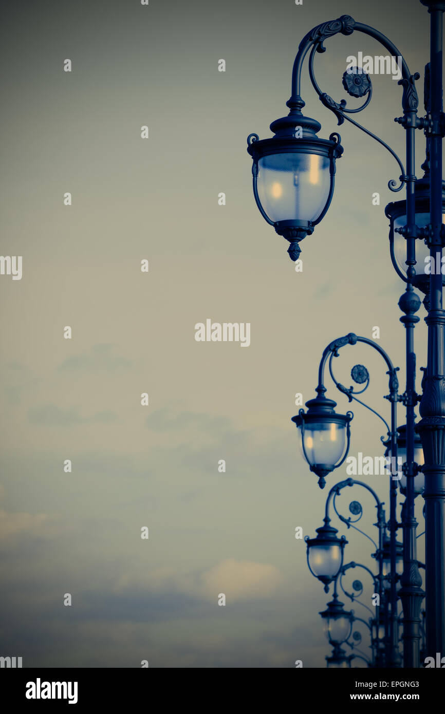 street lamps in the art deco style Stock Photo Alamy