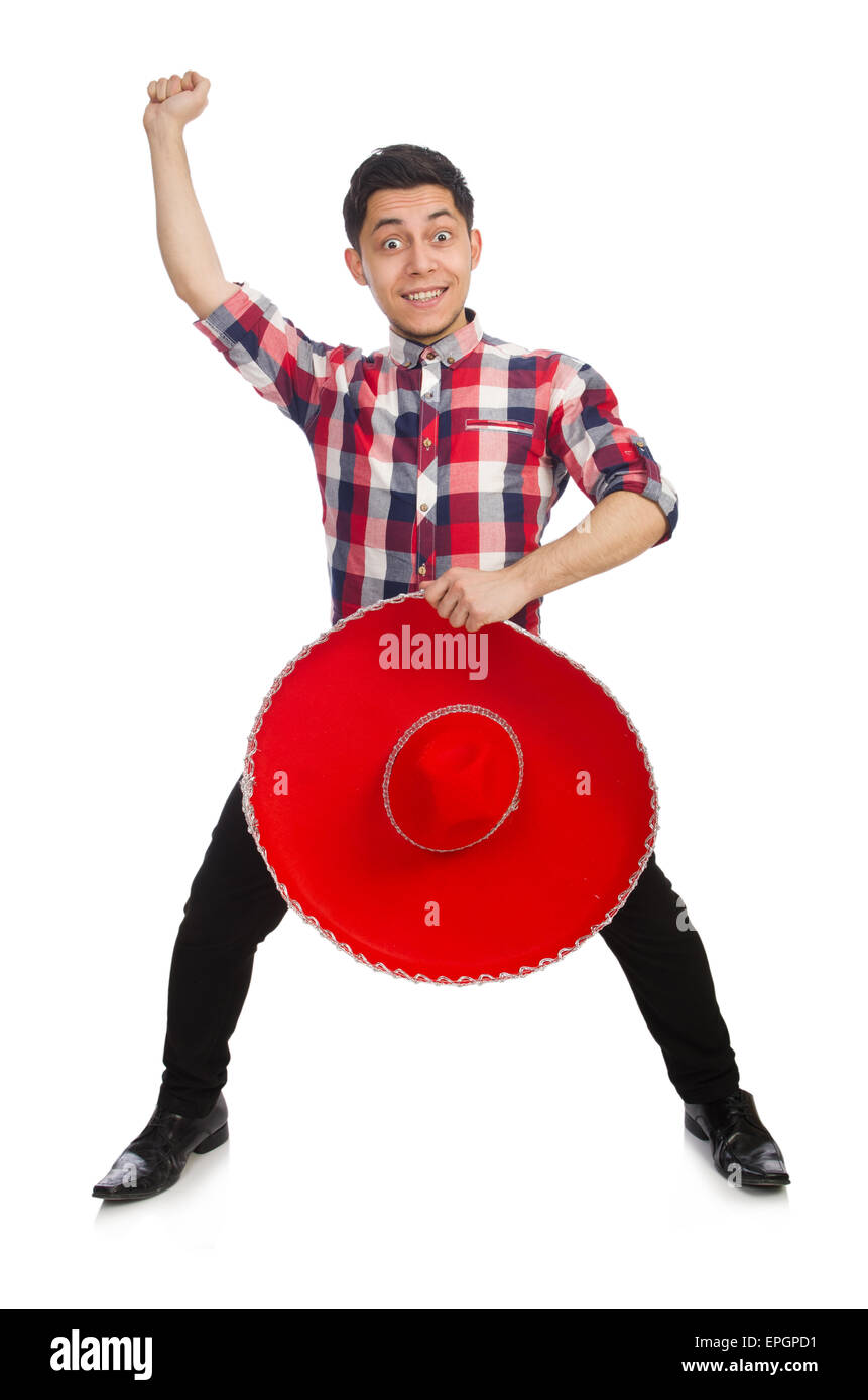 Funny mexican with sombrero in concept Stock Photo Alamy