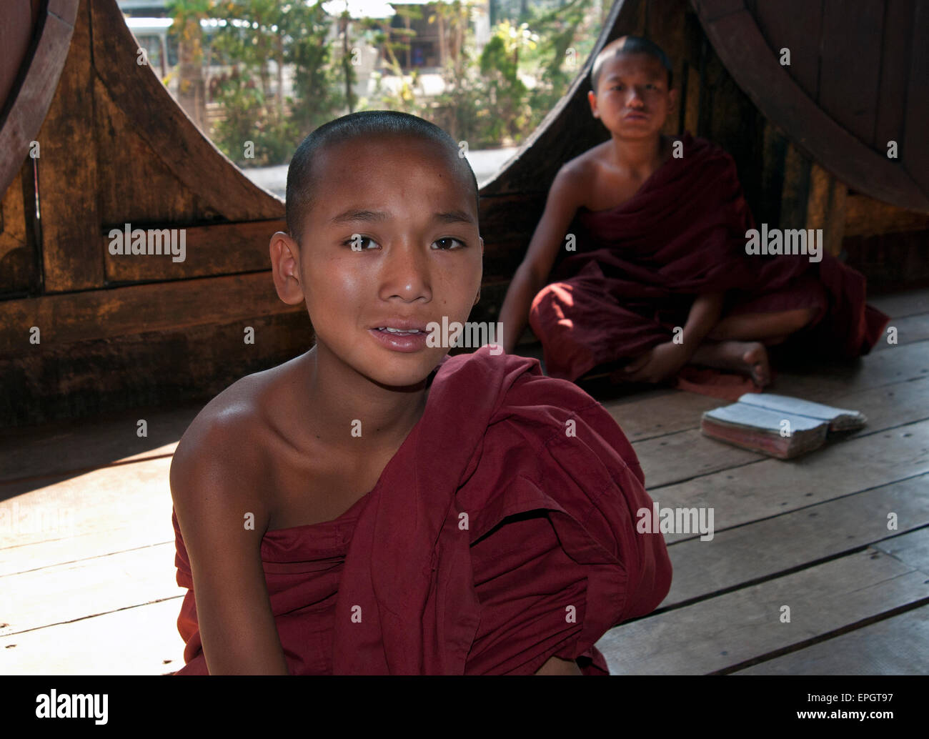 Two buddhist monks sitting in hires stock photography and images Alamy