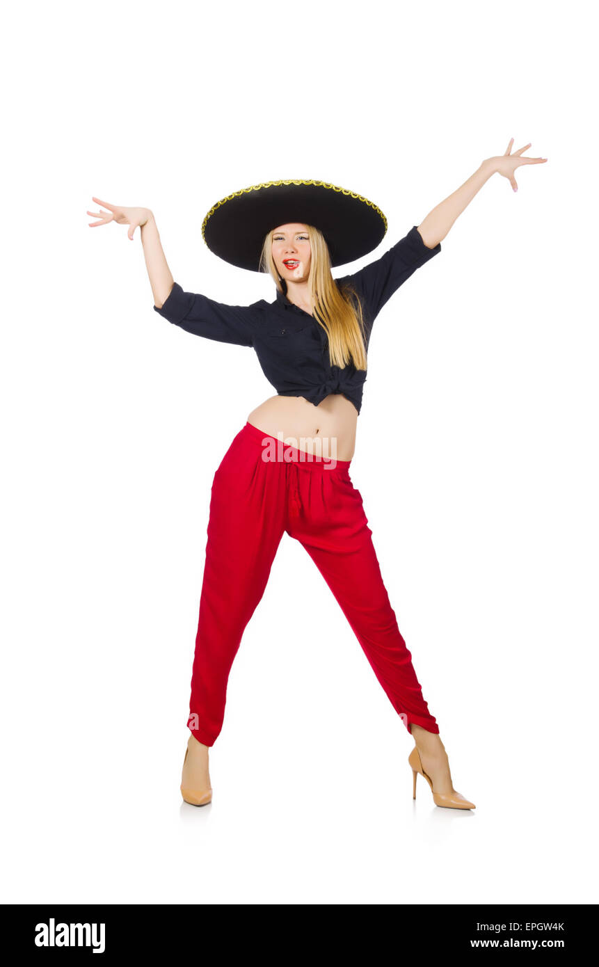 Funny mexican with sombrero hat Stock Photo Alamy