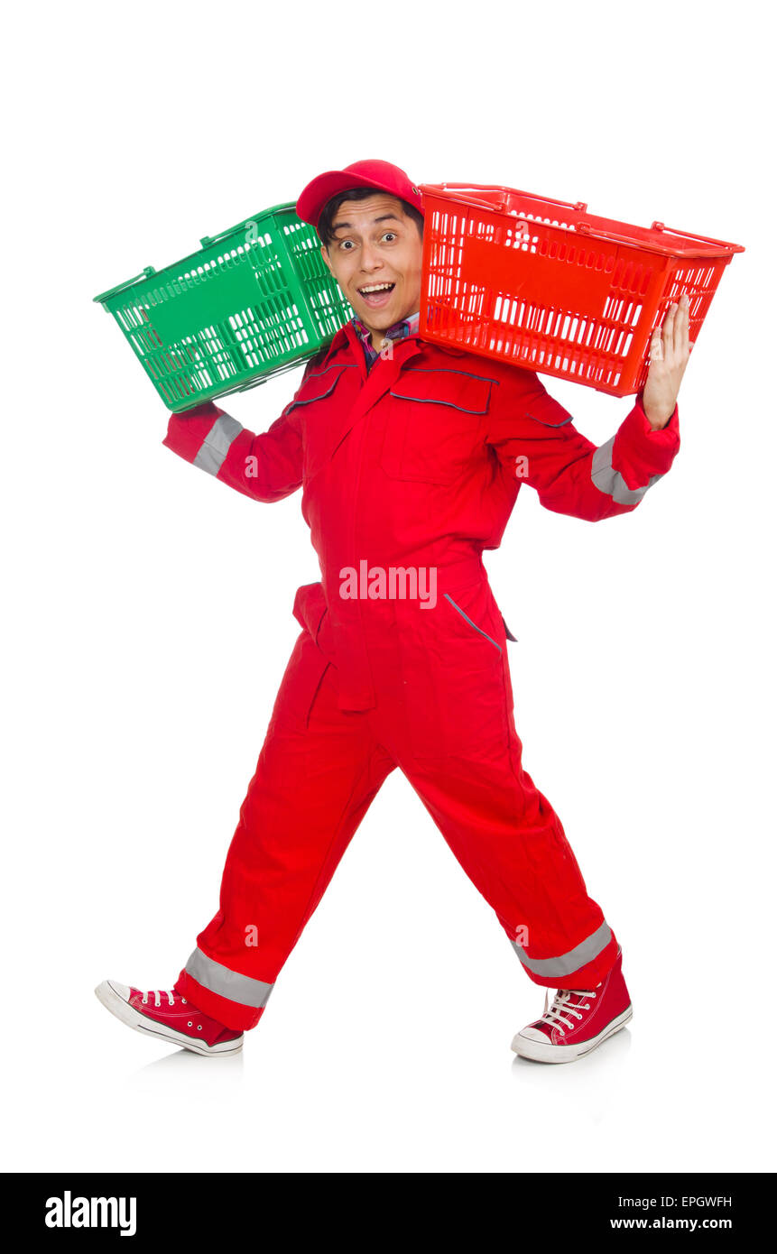 Man red coveral hi-res stock photography and images - Alamy