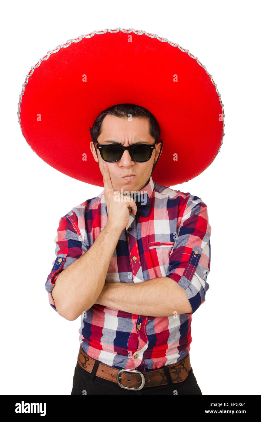 Funny mexican with sombrero in concept Stock Photo Alamy