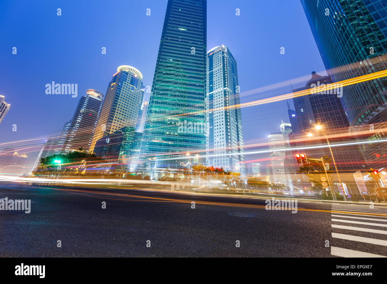 Neon blue trails hi-res stock photography and images - Alamy