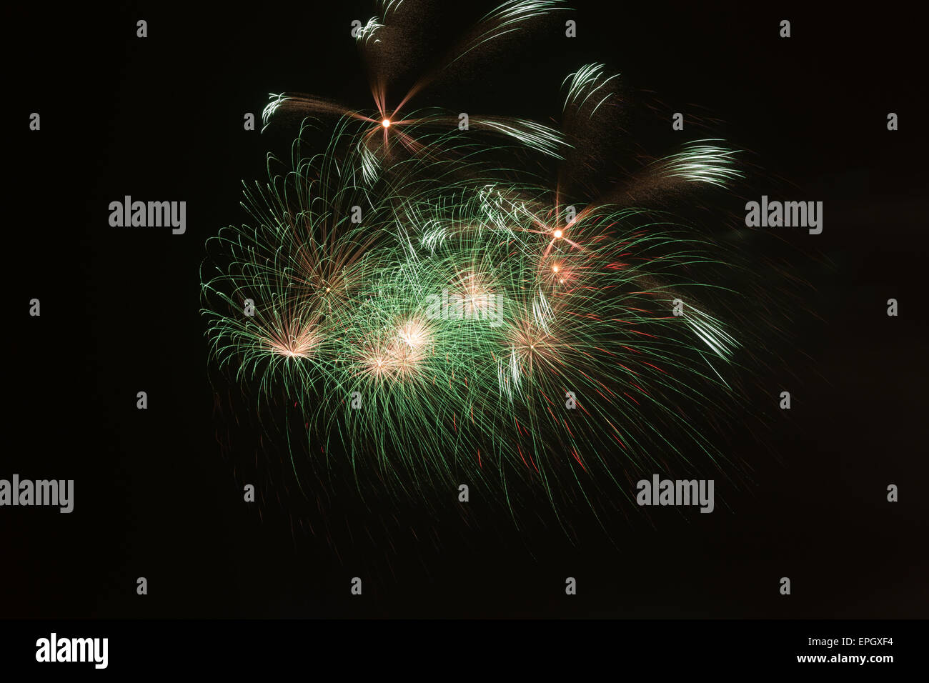 Fireworks cluster Stock Photo