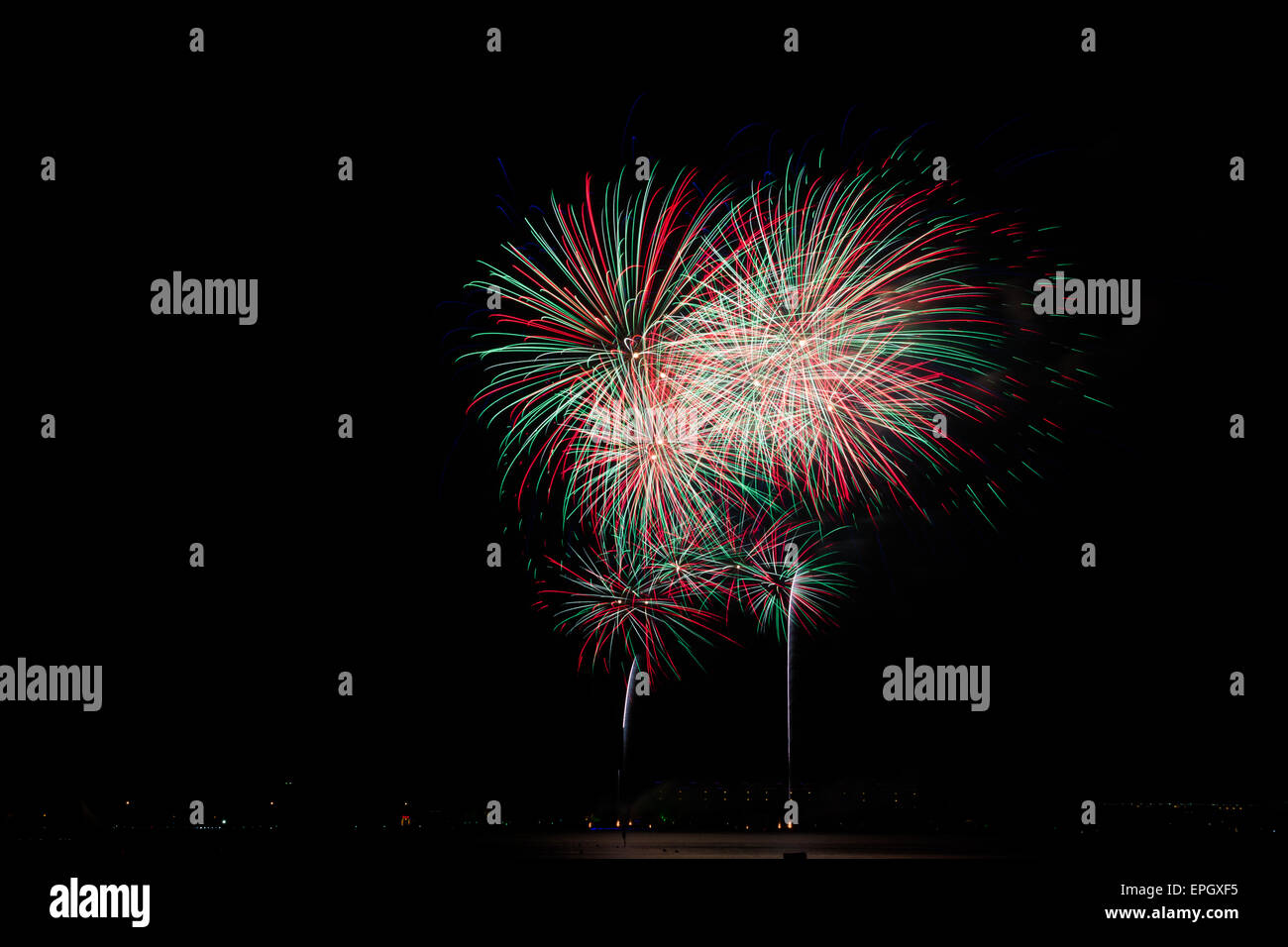 Fireworks cluster Stock Photo