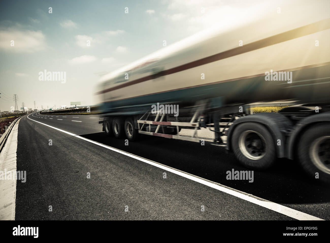 truck on the road Stock Photo