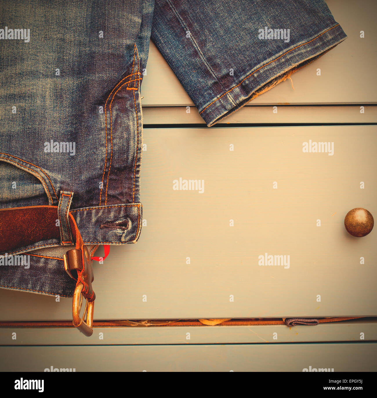 old blue jeans Stock Photo - Alamy