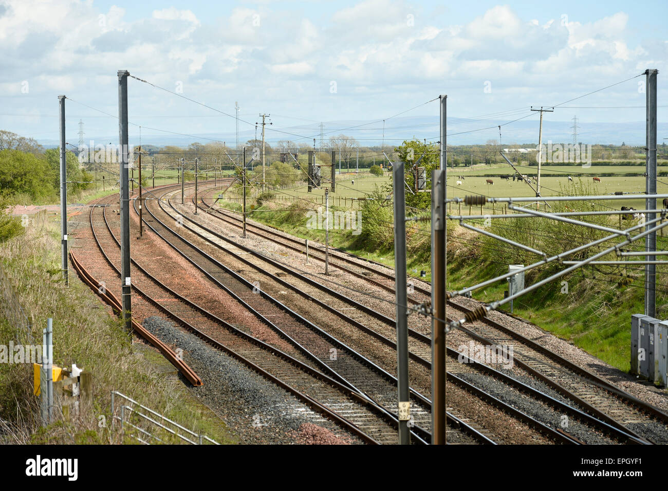 Scotland, UK. 18th May, 2015. Quintinshill near Gretna Green. Friday 22nd May marks 100 years since the largest rail disaster in British history when three trains collided at Quintinshill. One of the trains was a troop train carrying soldiers of the 7th Battalion Royal Scots deploying to the World War One battlefields of Galipolli. Over 220 people died that day most were soldiers onboard the troop train: 18 May 2015.  Credit:  STUART WALKER/Alamy Live News Stock Photo