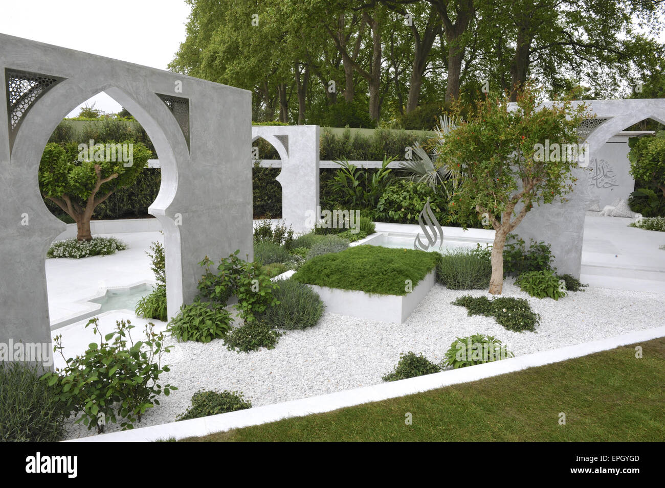 london, uk. 18th may, 2015. the beauty of islam garden at the