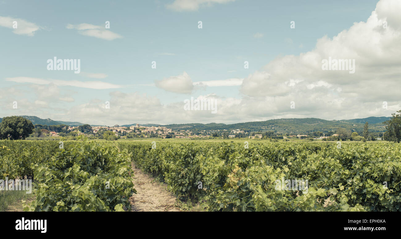 Aerial view of villages in Provence