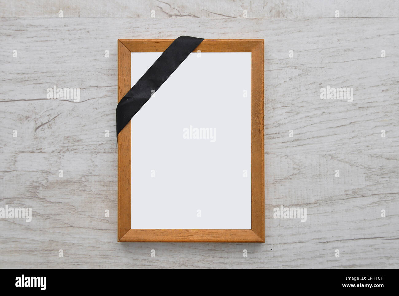 Picture frame with mourning band Stock Photo Alamy