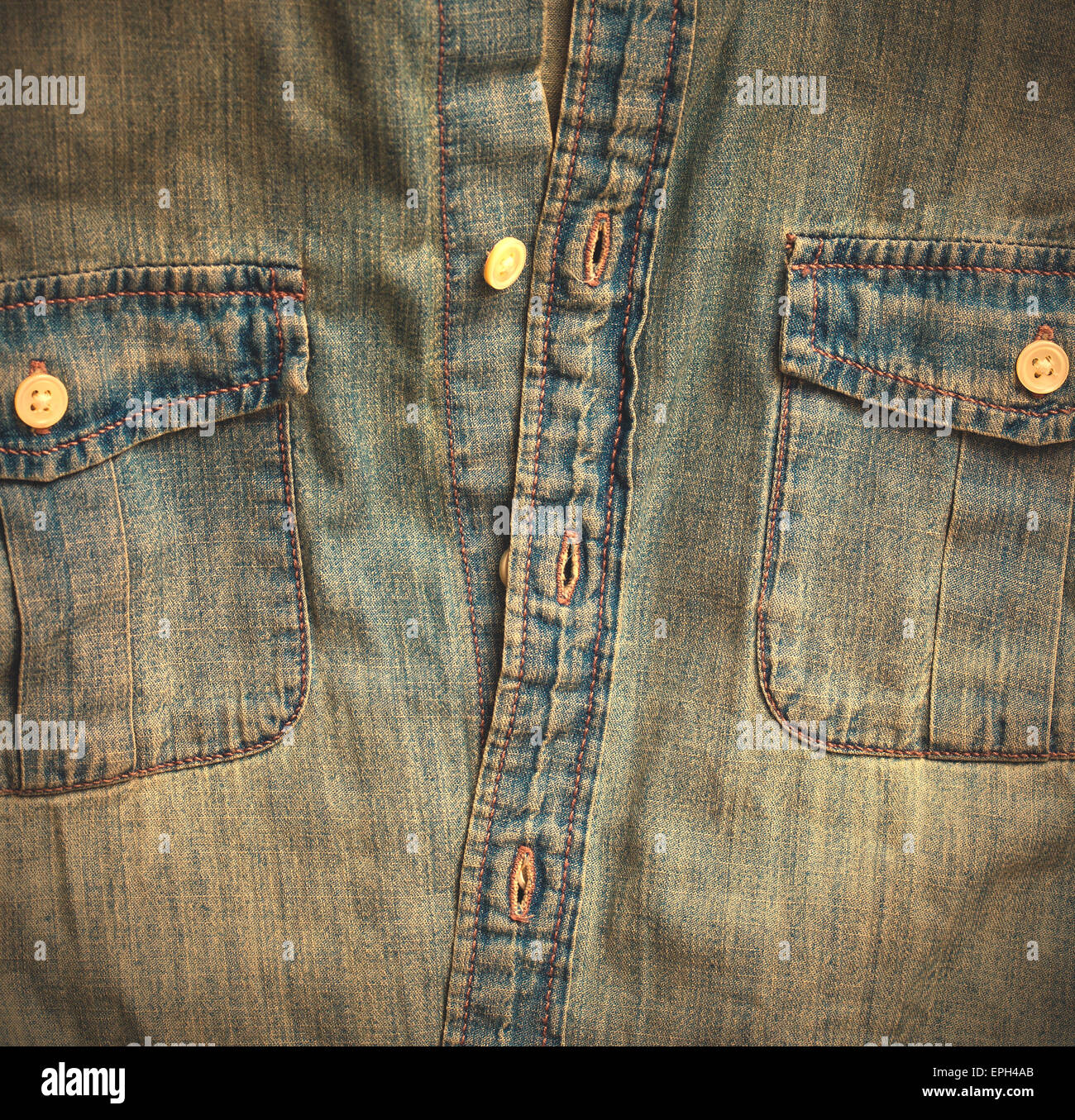 Pocket Detailed Wrinkle Denim Shirt main image 1
